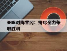 关于亚眠对阵甘冈：拼尽全力争取胜利的信息